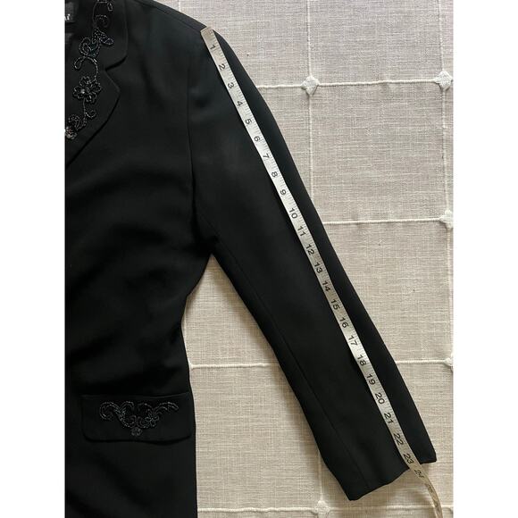 Carole Little Womens Vintage 90s Y2K Beaded Sequin Dark Romantic Jacket Blazer - Picture 15 of 16